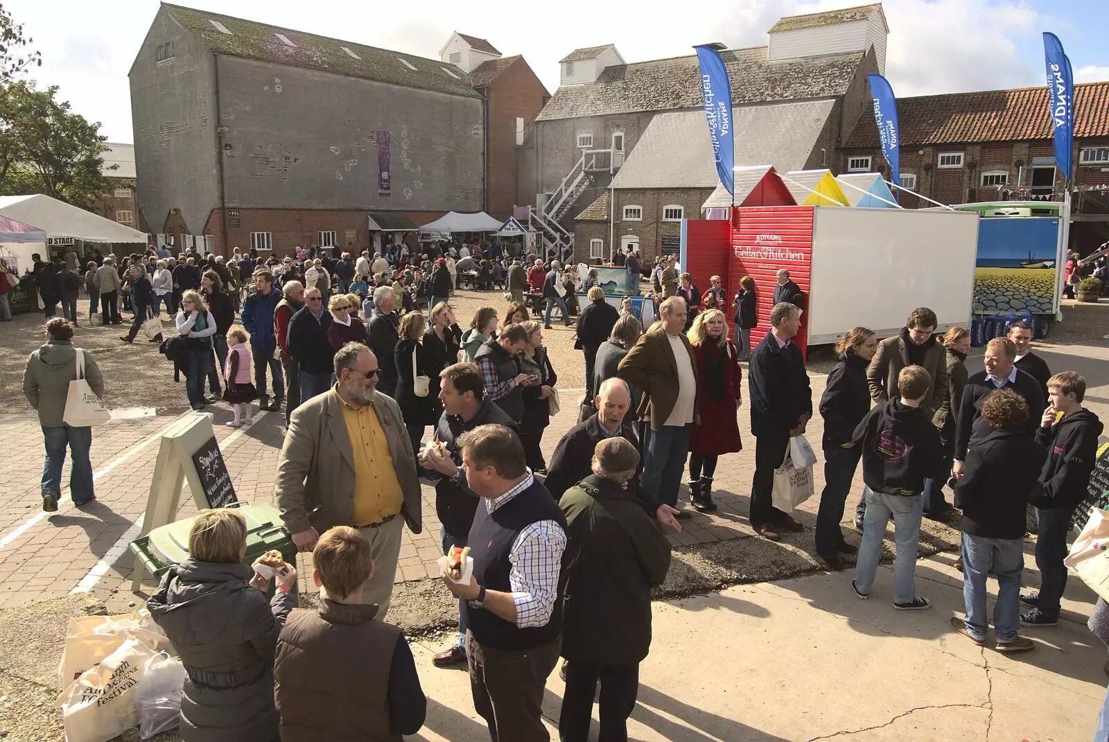 Crowds mill around, from The Aldeburgh Food Festival, Snape Maltings, Suffolk - 25th September 2010