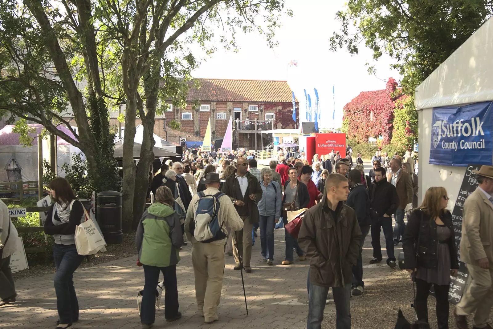 Crowds near the Suffolk County Council tent, from The Aldeburgh Food Festival, Snape Maltings, Suffolk - 25th September 2010