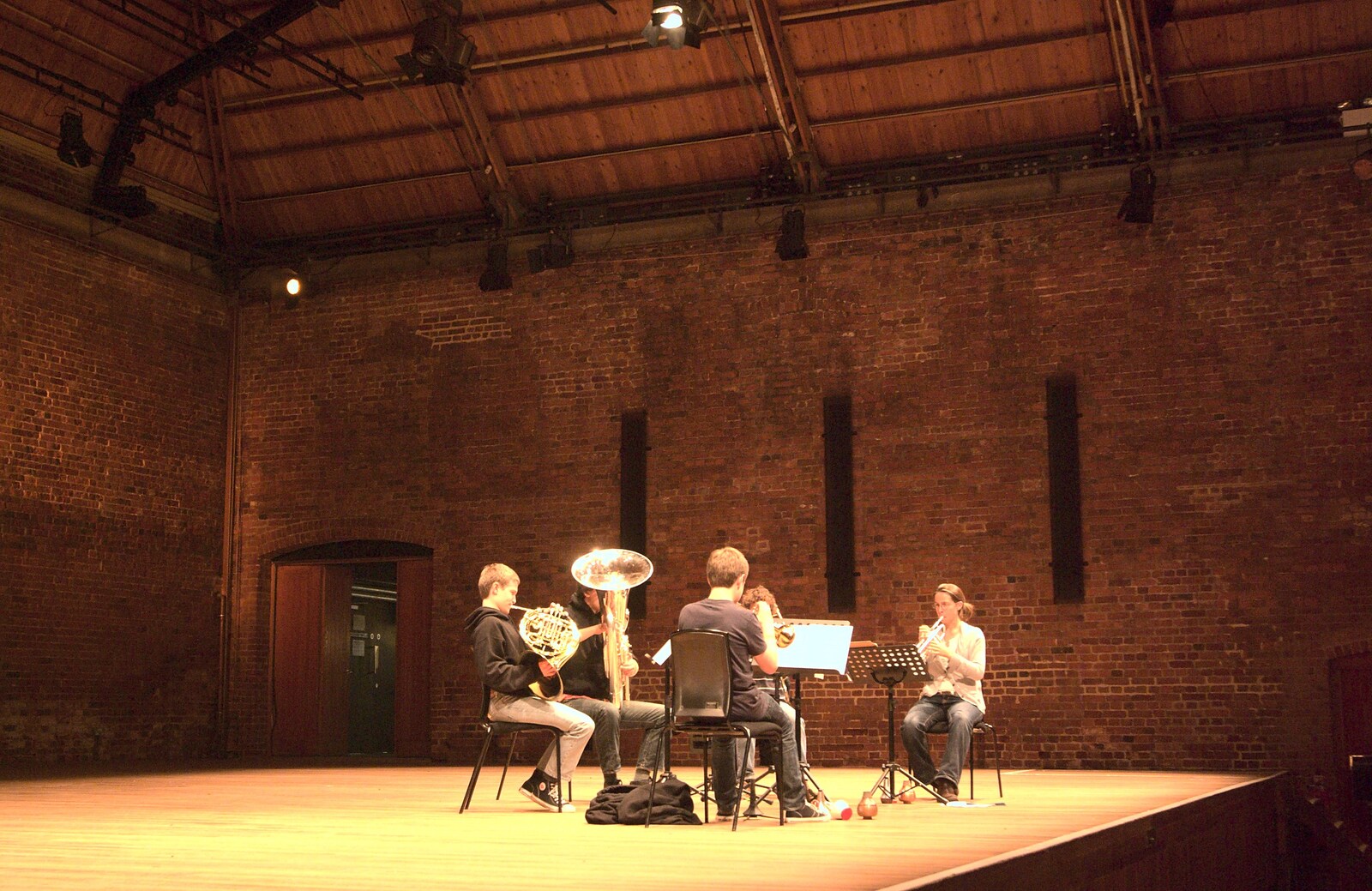 The Aldeburgh Food Festival, Snape Maltings, Suffolk - 25th September 2010: A quintet practices its thing