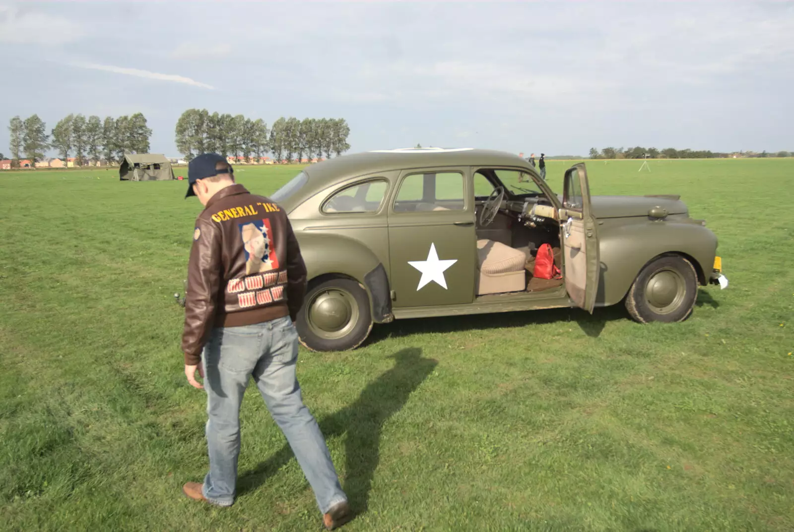 Clive roams around near the staff car, from A Bit of Ploughs to Propellors, Rougham Airfield, Suffolk - 3rd October 2010