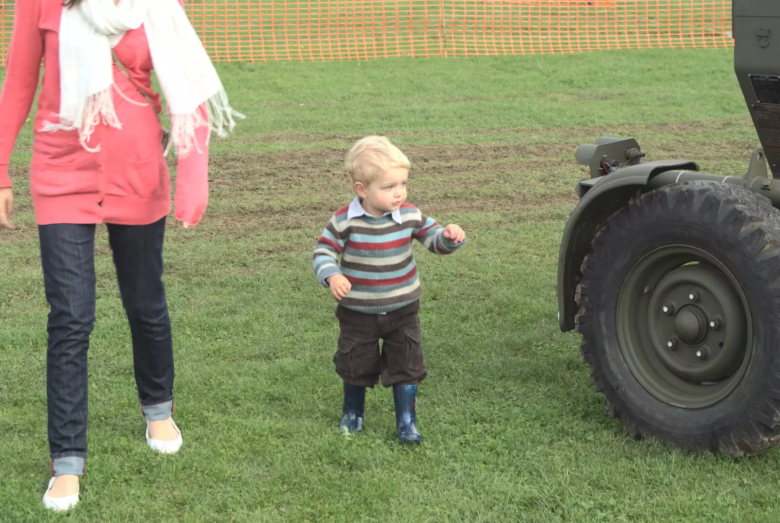 Fred trundles about in wellies, from A Bit of Ploughs to Propellors, Rougham Airfield, Suffolk - 3rd October 2010