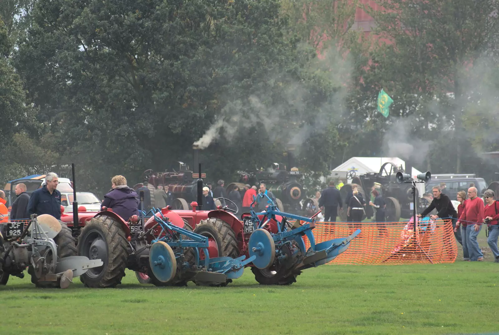 Smoking tractors, from A Bit of Ploughs to Propellors, Rougham Airfield, Suffolk - 3rd October 2010