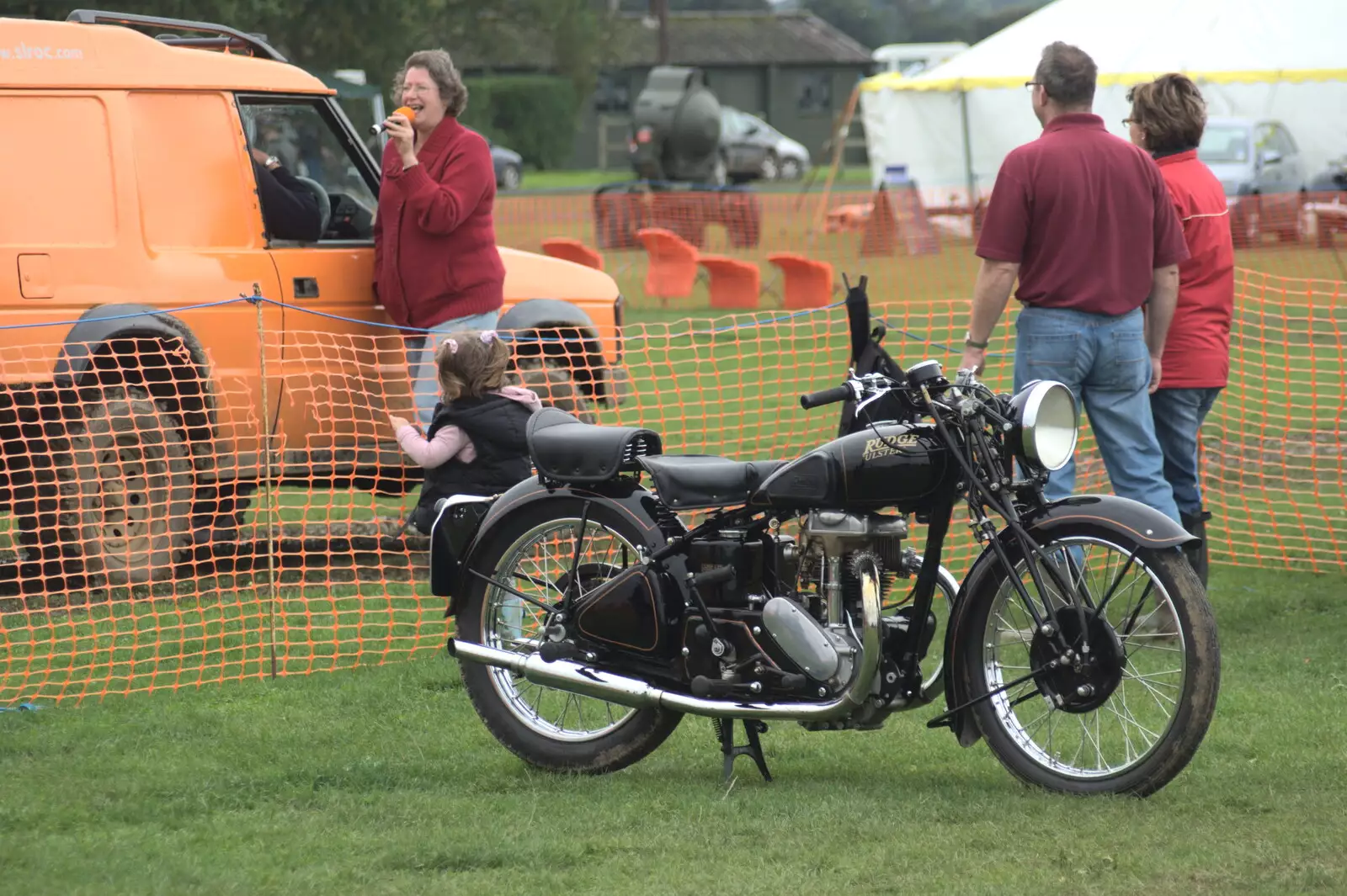 A vintage motorcycle, from A Bit of Ploughs to Propellors, Rougham Airfield, Suffolk - 3rd October 2010