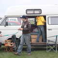 Clive and Suzanne in Nosher and Isobel's van, A Bit of Ploughs to Propellors, Rougham Airfield, Suffolk - 3rd October 2010