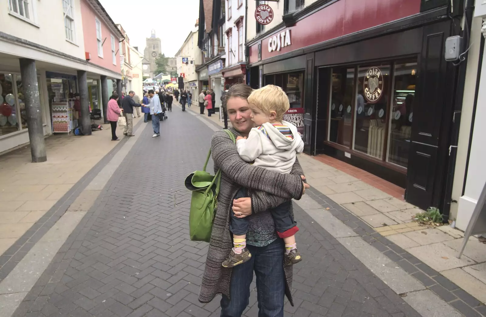 Isobel and The Boy on Mere Street in Diss, from Helicopters on the A14, and a Walk at Thornham, Suffolk - 7th October 2010