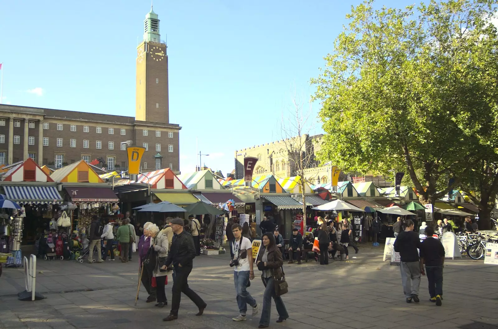 Norwich Market and City Hall, from Norwich By Train, Norfolk - 16th October 2010