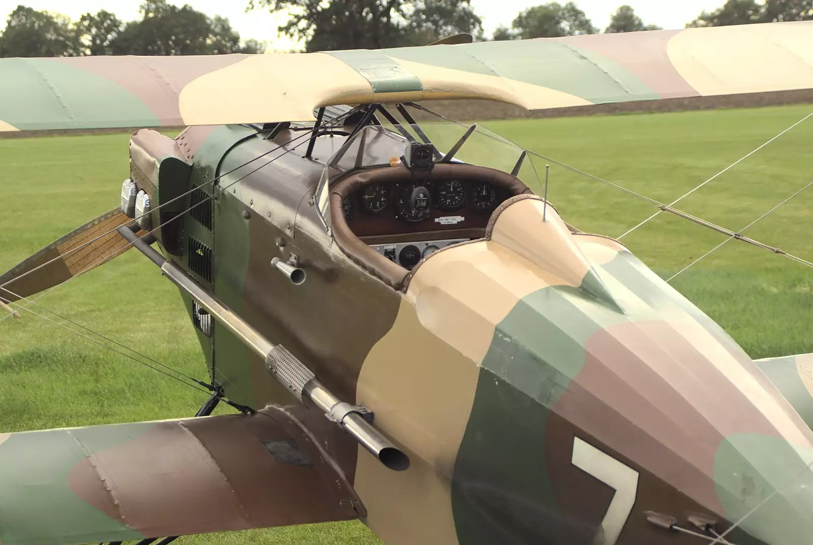 A view of the biplane cockpit, from Maurice Mustang's Open Day, Hardwick Airfield, Norfolk - 17th October 2010