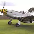 Janie taxis up the runway for another flight, Maurice Mustang's Open Day, Hardwick Airfield, Norfolk - 17th October 2010