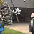 Inspecting the radial engine of a Stearman, Maurice Mustang's Open Day, Hardwick Airfield, Norfolk - 17th October 2010