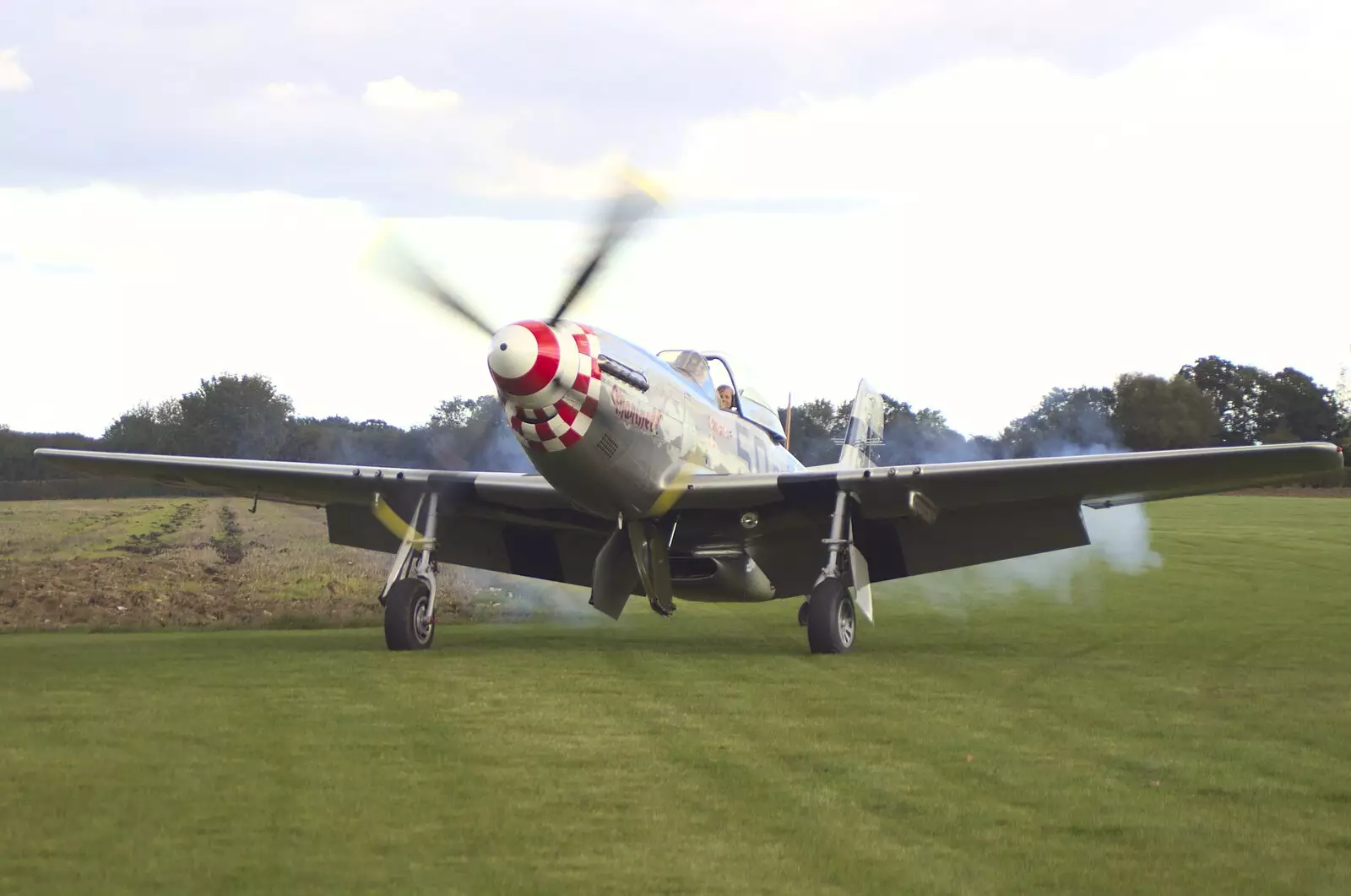 Marinell fires up, from Maurice Mustang's Open Day, Hardwick Airfield, Norfolk - 17th October 2010