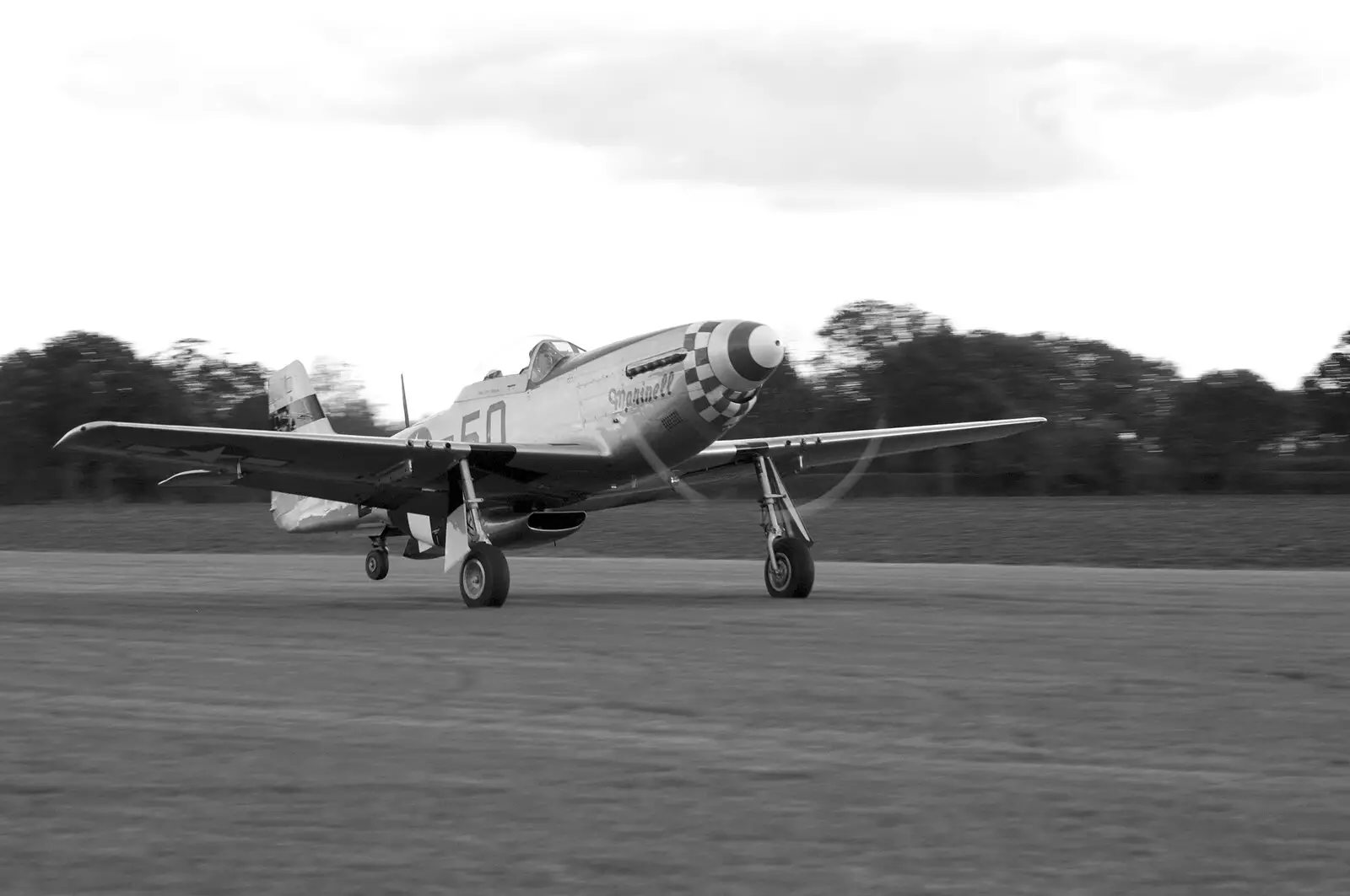 Marinell's tail wheel lifts up, from Maurice Mustang's Open Day, Hardwick Airfield, Norfolk - 17th October 2010