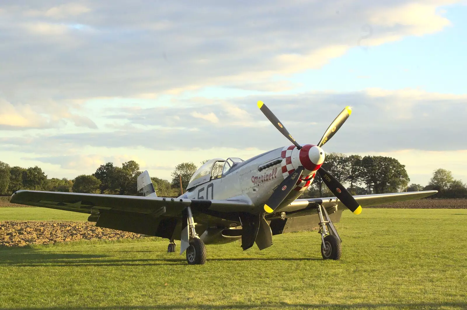 Marinell in the low sun, from Maurice Mustang's Open Day, Hardwick Airfield, Norfolk - 17th October 2010