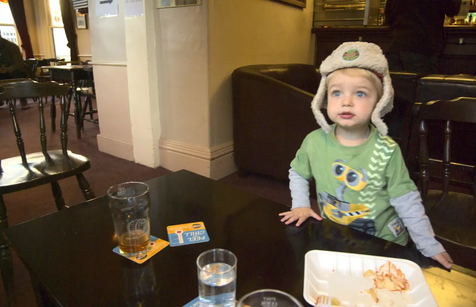 Fred in his John Rocha hat, from Gemma Leaves, The Mellis Railway and Taptu Moves Desks, Cambridge - 24th October 2010