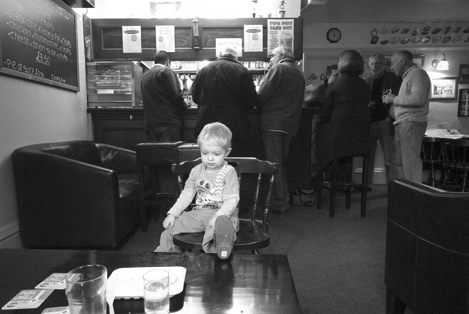 Fred in the bar from Gemma Leaves, The Mellis Railway and Taptu Moves Desks, Cambridge - 24th October 2010