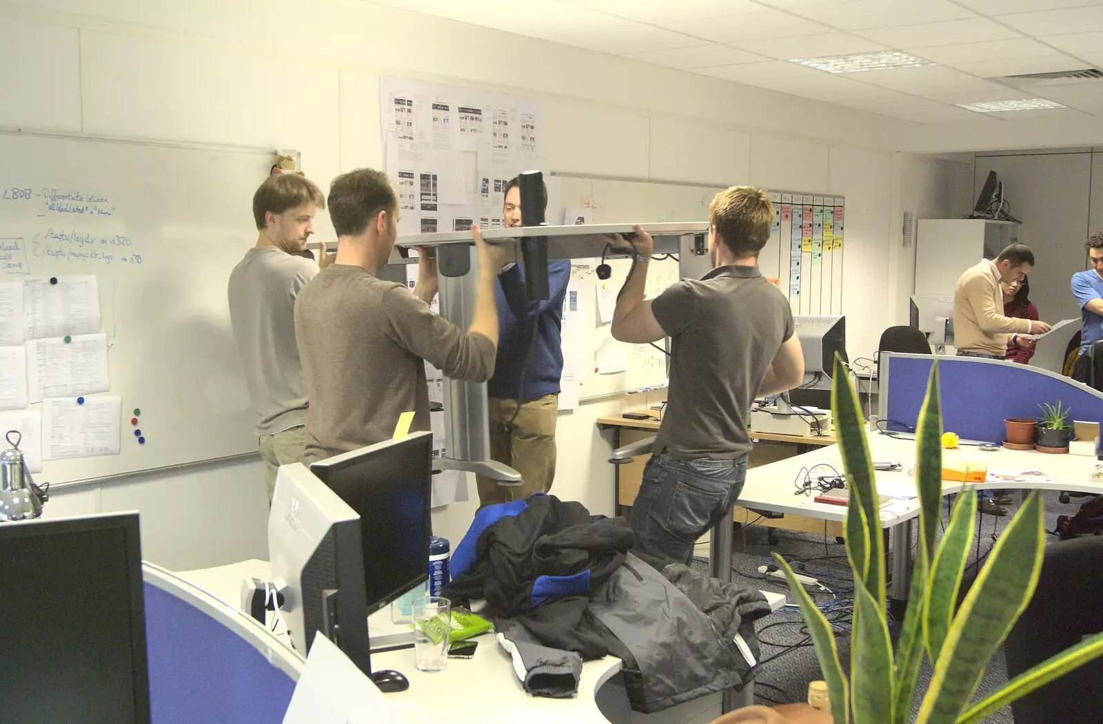 A desk is moved to a new home, from Gemma Leaves, The Mellis Railway and Taptu Moves Desks, Cambridge - 24th October 2010