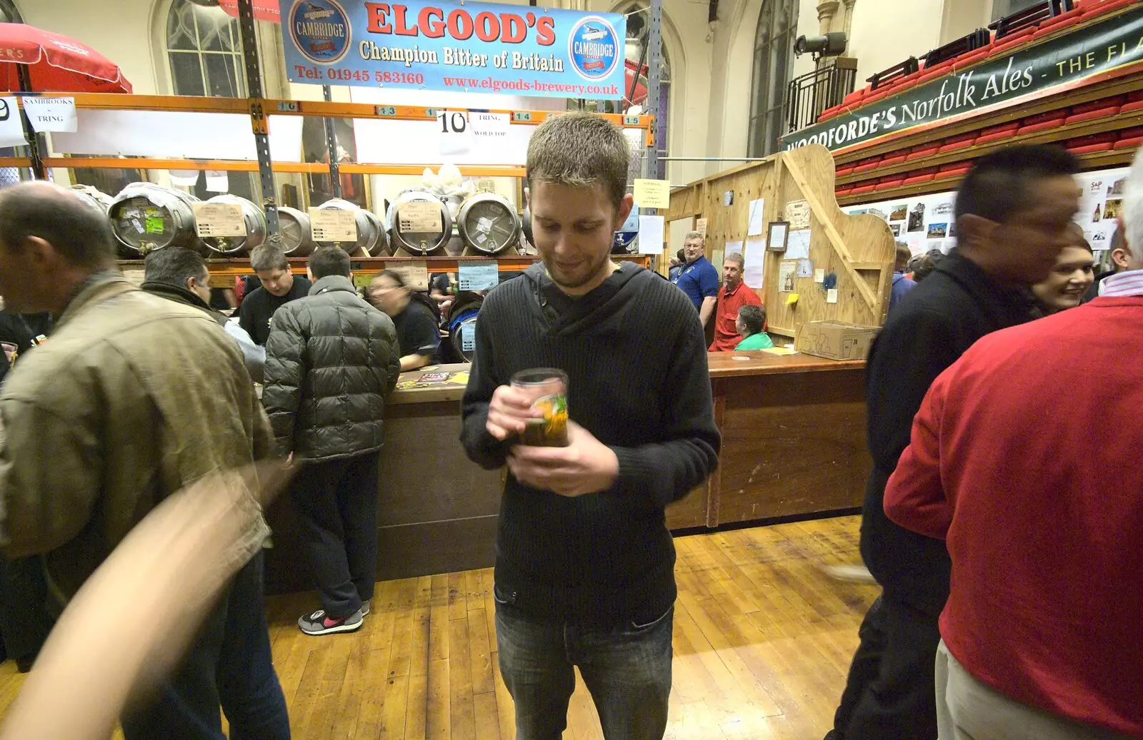 The Boy Phil gets his first beer in, from The Norwich Beer Festival, St. Andrew's Hall, Norwich, Norfolk - 27th October 2010