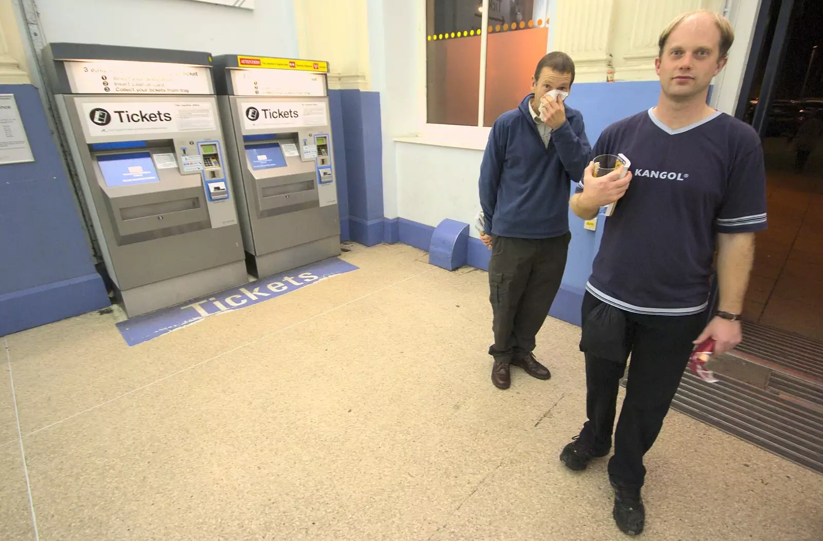 Apple and Paul lurk around the ticket machines, from The Norwich Beer Festival, St. Andrew's Hall, Norwich, Norfolk - 27th October 2010