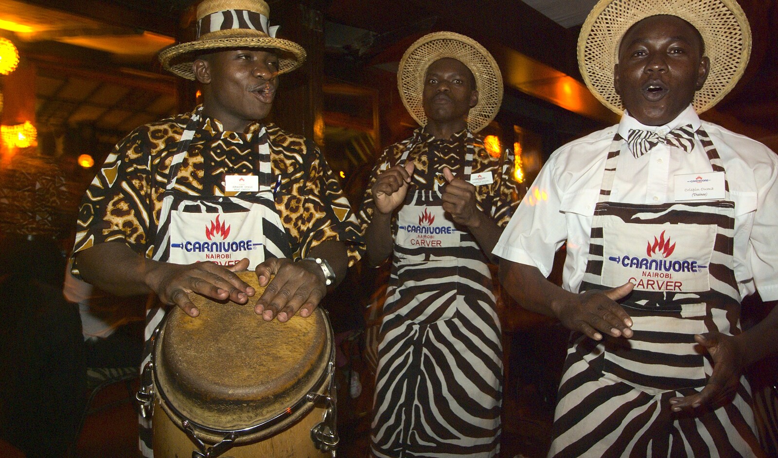 We get a rendition of 'Jambo Bwana' from the staff from Nairobi and the Road to Maasai Mara, Kenya, Africa - 1st November 2010