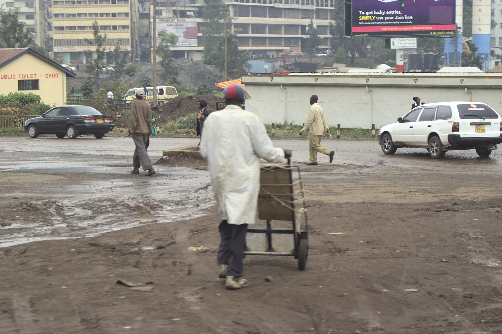 Pushing a sack barrow around from Nairobi and the Road to Maasai Mara, Kenya, Africa - 1st November 2010