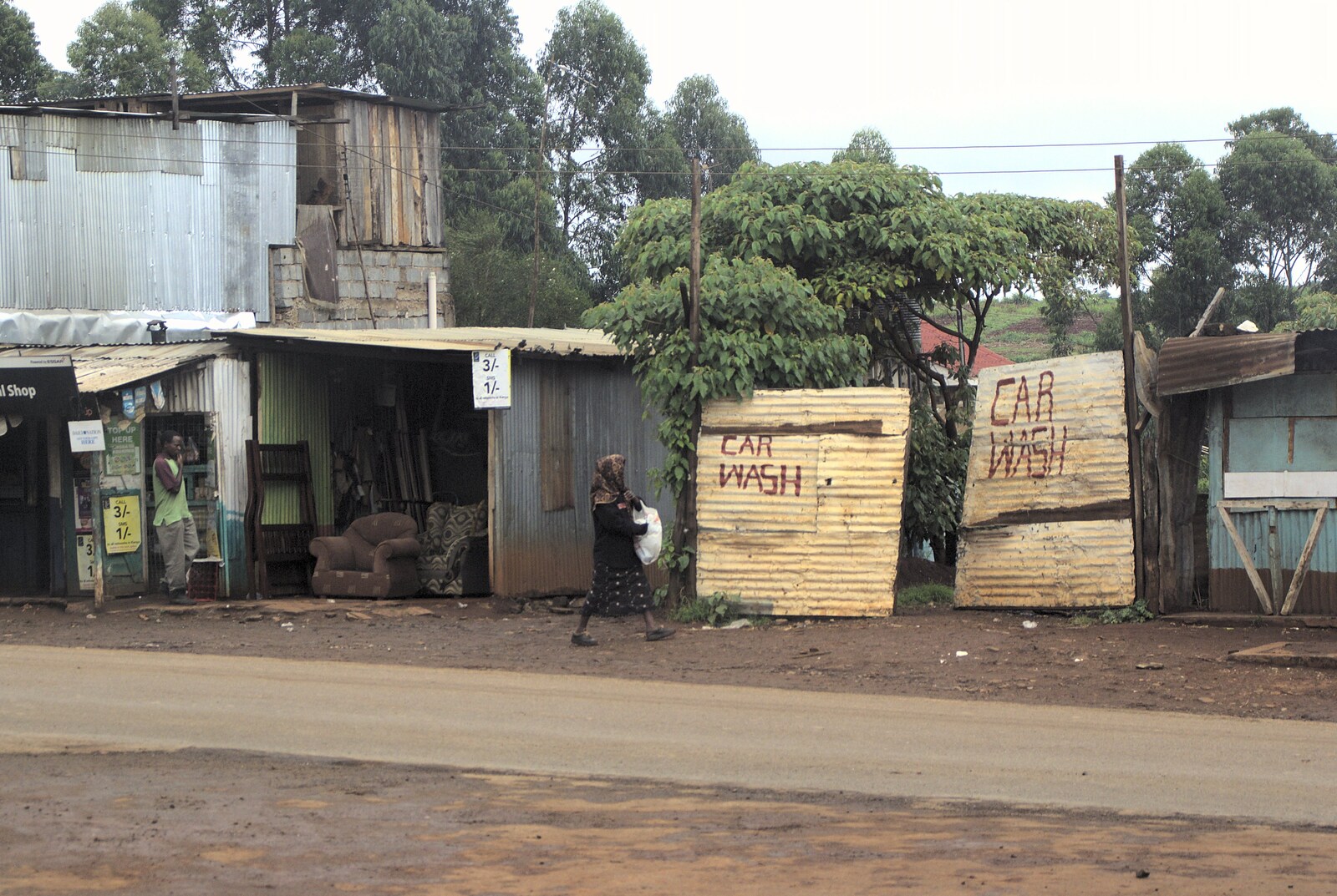 An interesting sort of car wash from Nairobi and the Road to Maasai Mara, Kenya, Africa - 1st November 2010