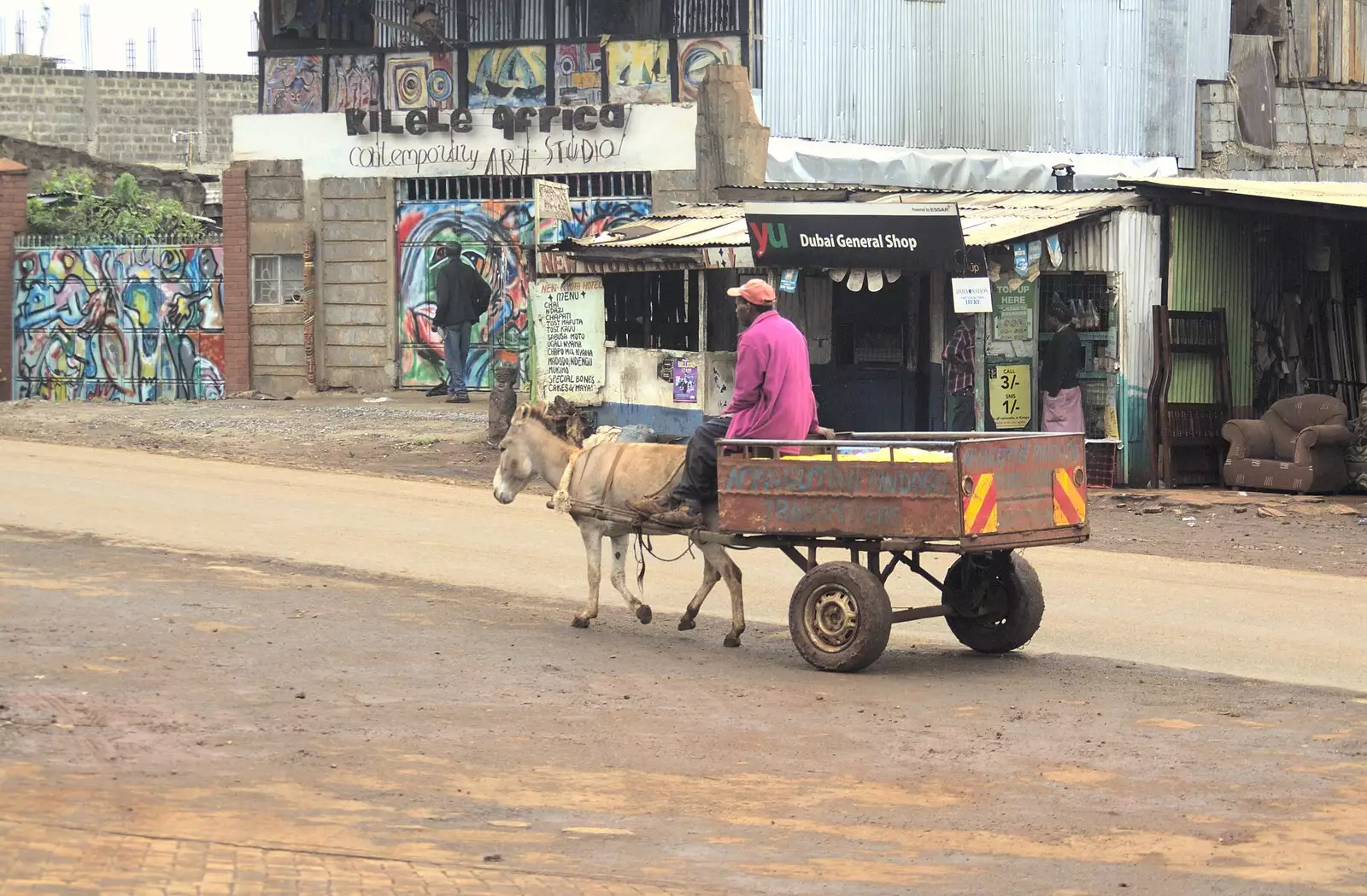 A donkey and cart on Limuru Road, from Nairobi and the Road to Maasai Mara, Kenya, Africa - 1st November 2010