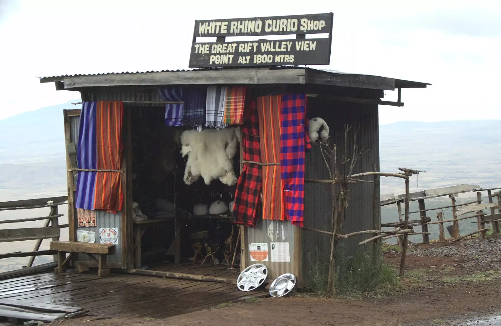 The White Rhino Curio shop on the top of a cliff, from Nairobi and the Road to Maasai Mara, Kenya, Africa - 1st November 2010