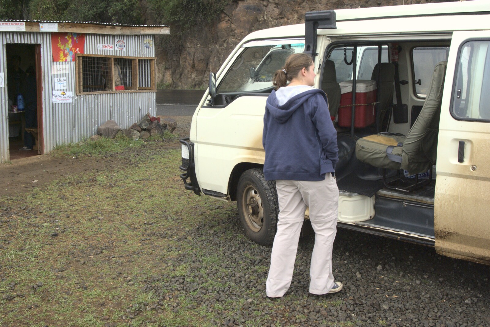 Isobel roams around the van from Nairobi and the Road to Maasai Mara, Kenya, Africa - 1st November 2010