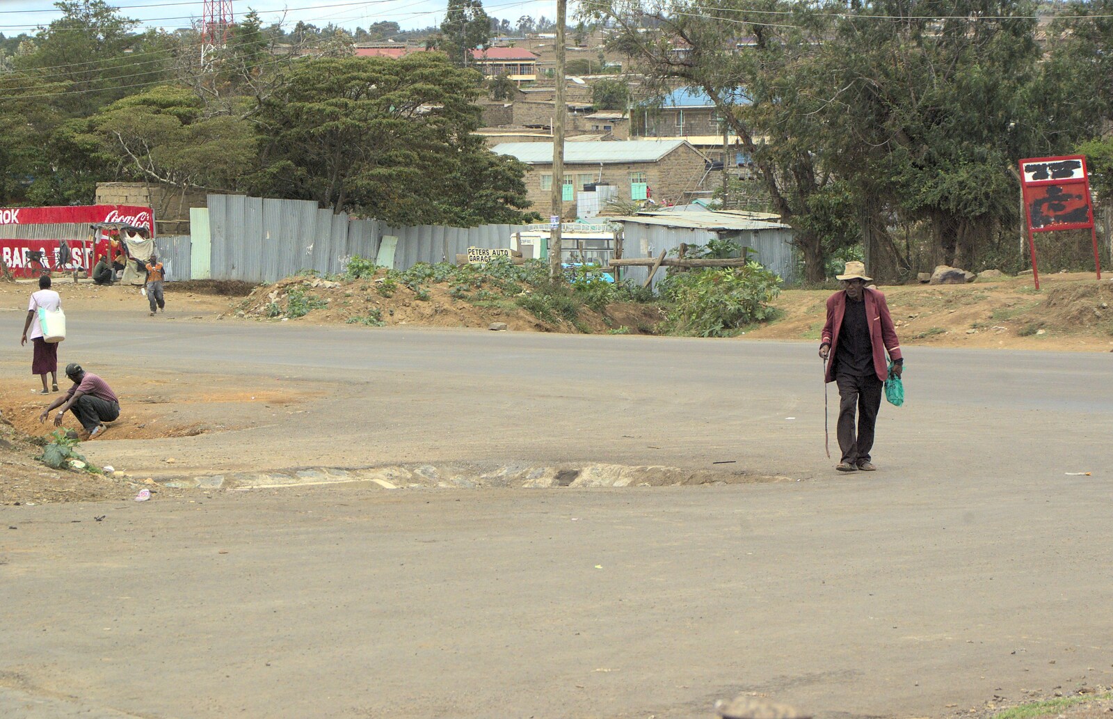 An old dude walks around from Nairobi and the Road to Maasai Mara, Kenya, Africa - 1st November 2010