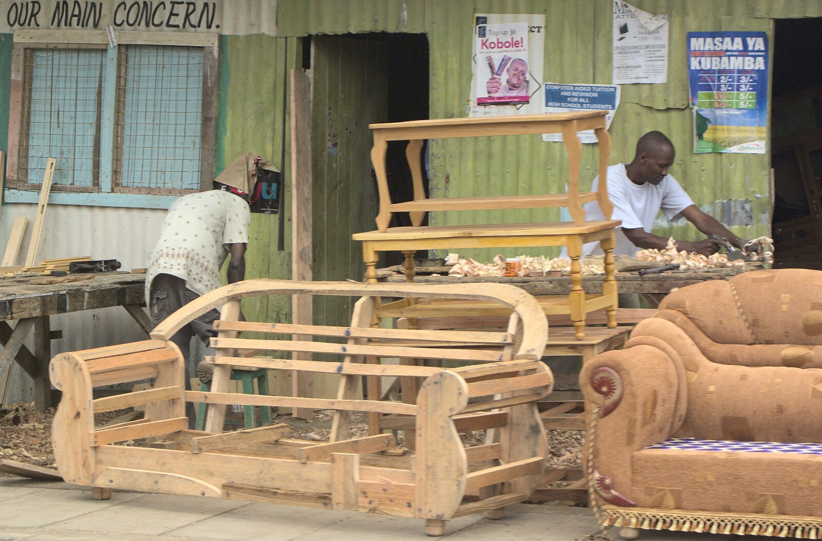 Some dudes make furniture by the roadside from Nairobi and the Road to Maasai Mara, Kenya, Africa - 1st November 2010