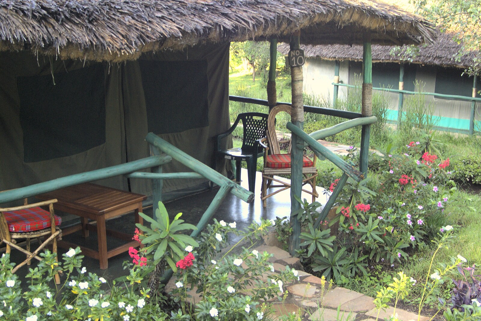 Our patio, on hut number 10 from Maasai Mara Safari and a Maasai Village, Ololaimutia, Kenya - 5th November 2010