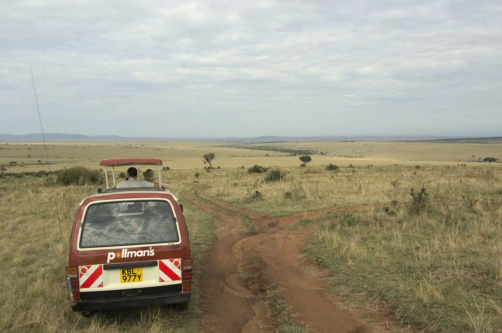 A van pulls off the side of the road, from Maasai Mara Safari and a Maasai Village, Ololaimutia, Kenya - 5th November 2010