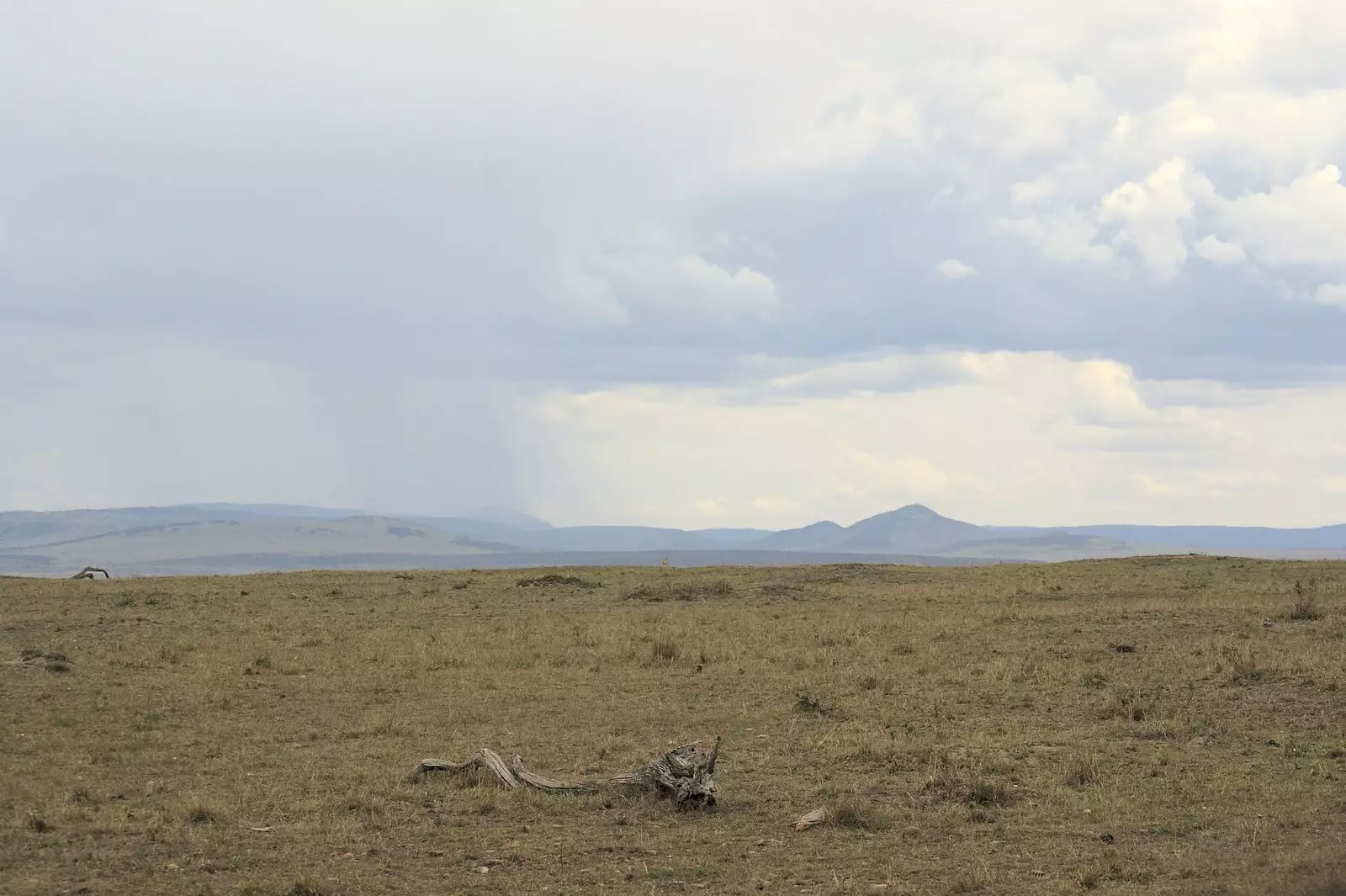 Rain moves across a distant hill, from Maasai Mara Safari and a Maasai Village, Ololaimutia, Kenya - 5th November 2010