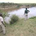 Will scopes out the river for wildlife, Maasai Mara Safari and a Maasai Village, Ololaimutia, Kenya - 5th November 2010