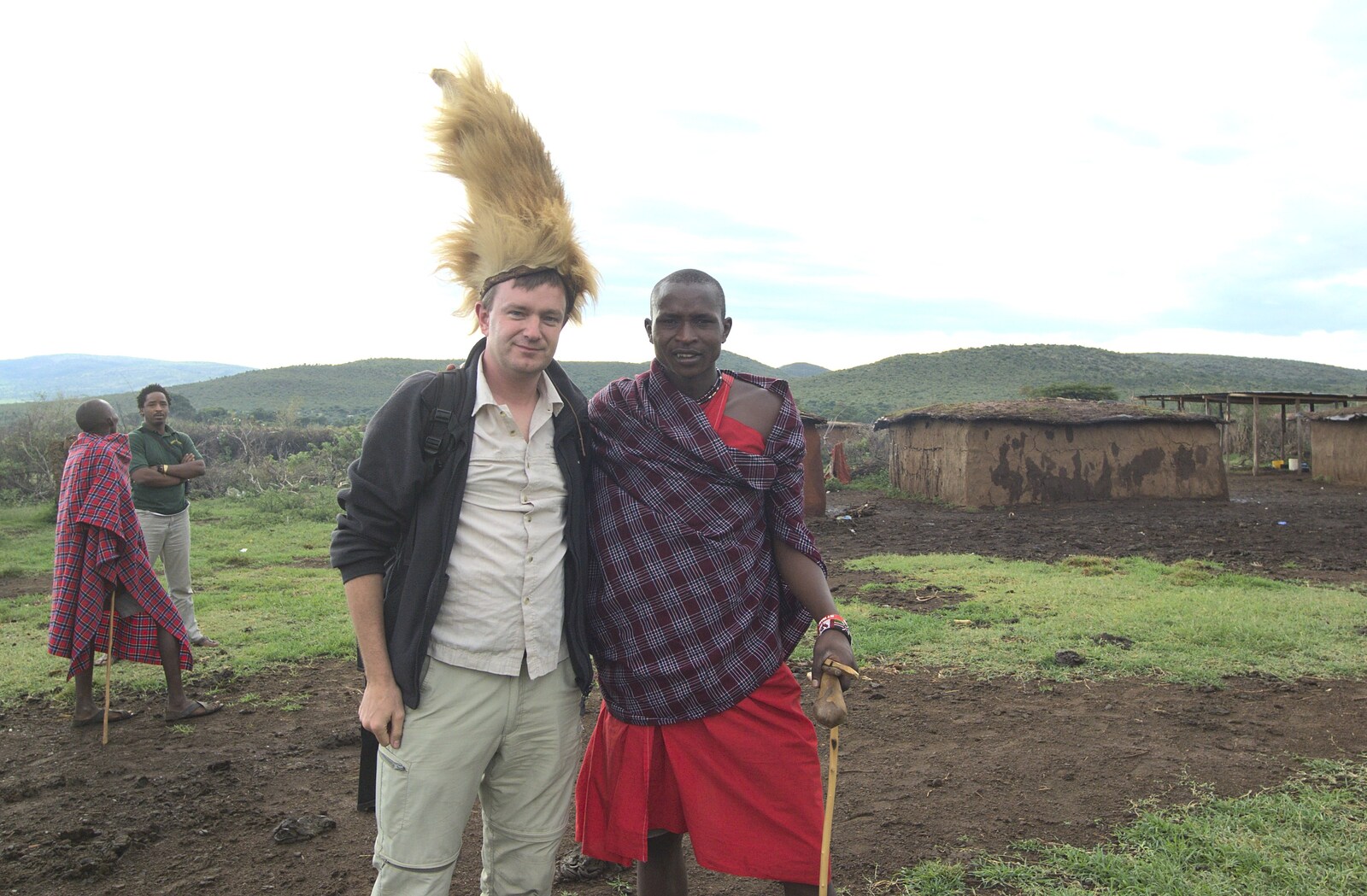 Nosher and the chief's son from Maasai Mara Safari and a Maasai Village, Ololaimutia, Kenya - 5th November 2010