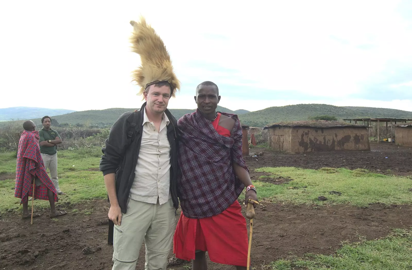 Nosher and the chief's son, from Maasai Mara Safari and a Maasai Village, Ololaimutia, Kenya - 5th November 2010