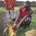 Fire is created, Maasai Mara Safari and a Maasai Village, Ololaimutia, Kenya - 5th November 2010