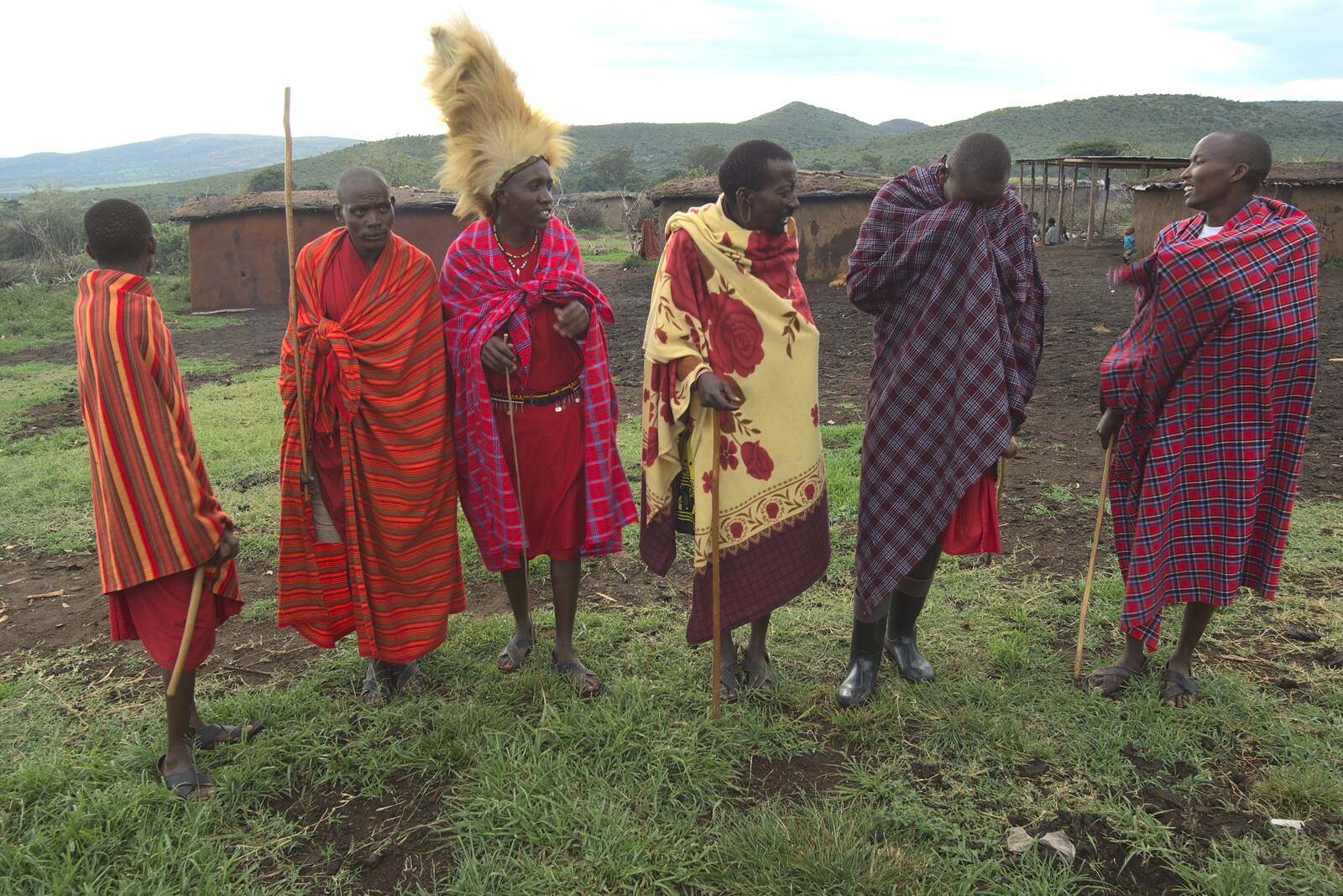 Maasai Mara Safari and a Maasai Village, Ololaimutia, Kenya - 5th November 2010: The men demonstrate their pre-wedding rituals