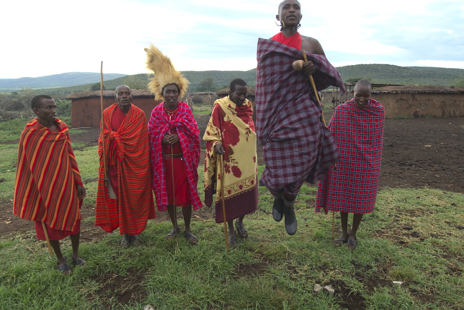 Maasai Mara Safari and a Maasai Village, Ololaimutia, Kenya - 5th November 2010: Jumping is part of the wedding ritual