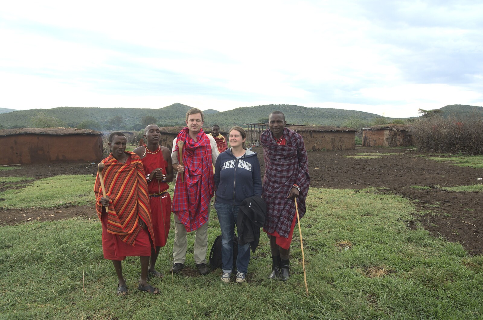 A group photo from Maasai Mara Safari and a Maasai Village, Ololaimutia, Kenya - 5th November 2010
