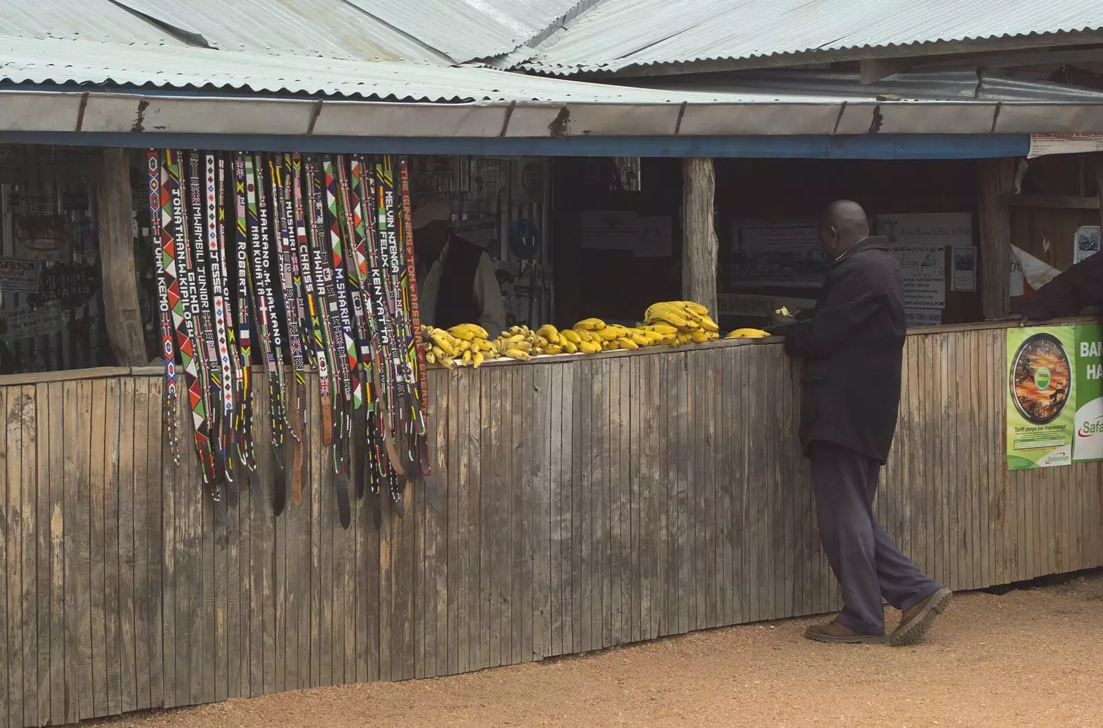 Souvenir belts, and bananas for sale, from Narok to Naivasha and Hell's Gate National Park, Kenya, Africa - 5th November 2010