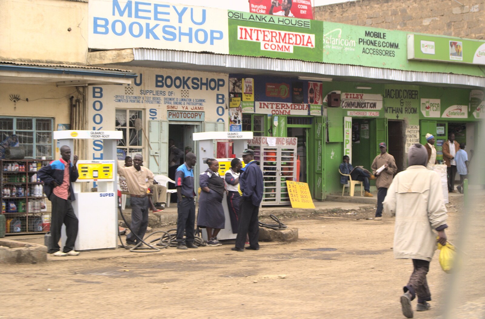Narok to Naivasha and Hell's Gate National Park, Kenya, Africa - 5th November 2010: A petrol station by the Meeyu Bookshop