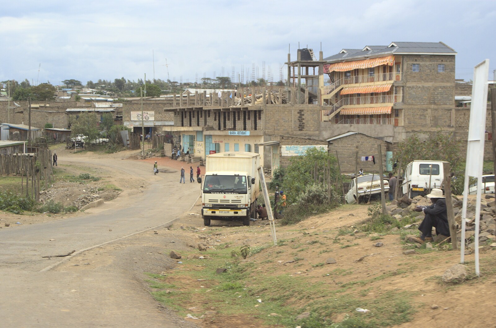 Construction work in Narok from Narok to Naivasha and Hell's Gate National Park, Kenya, Africa - 5th November 2010