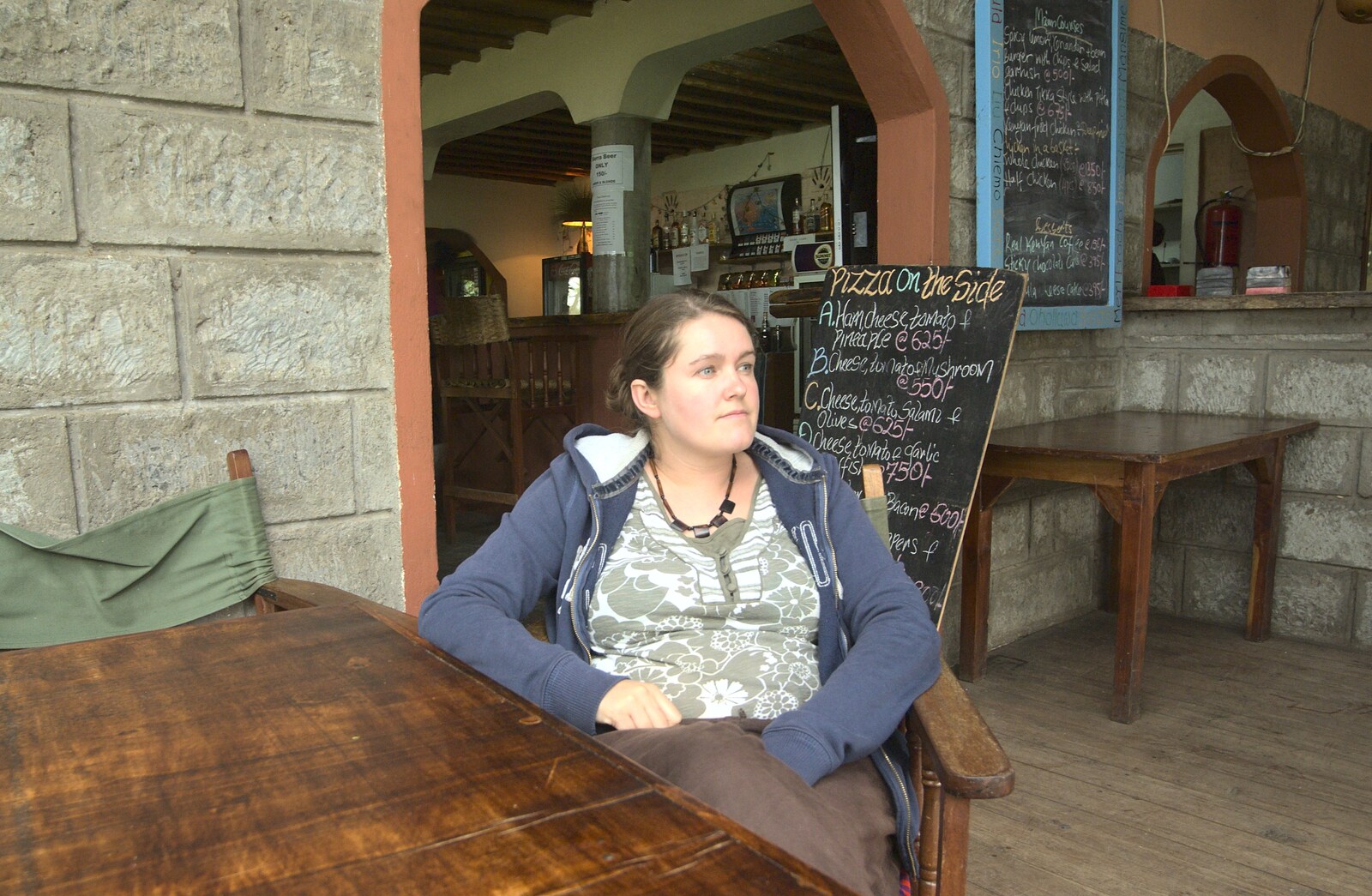 Narok to Naivasha and Hell's Gate National Park, Kenya, Africa - 5th November 2010: Isobel in a pizza café
