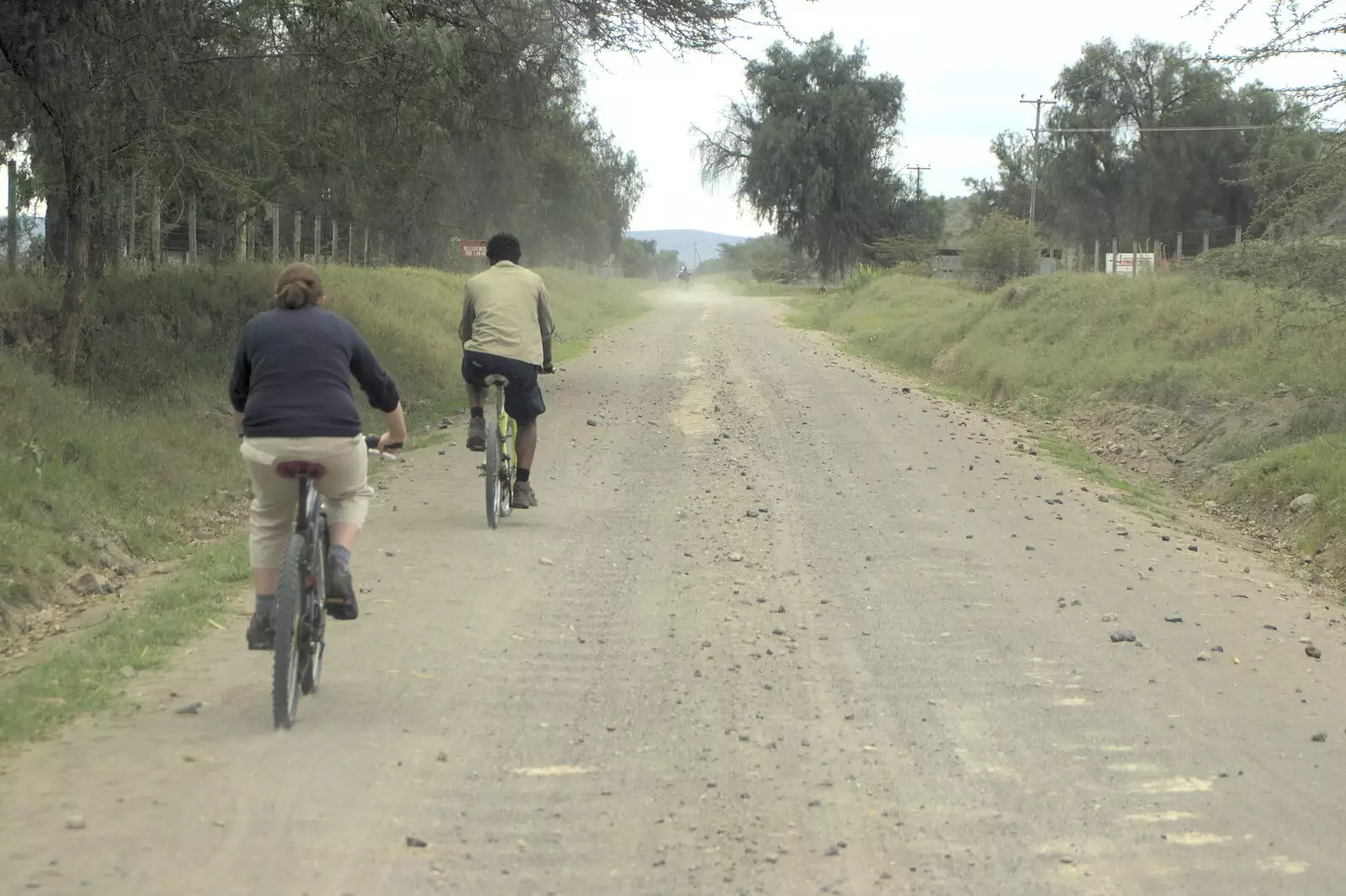 Isobel and Will on the dusty road, from Narok to Naivasha and Hell's Gate National Park, Kenya, Africa - 5th November 2010