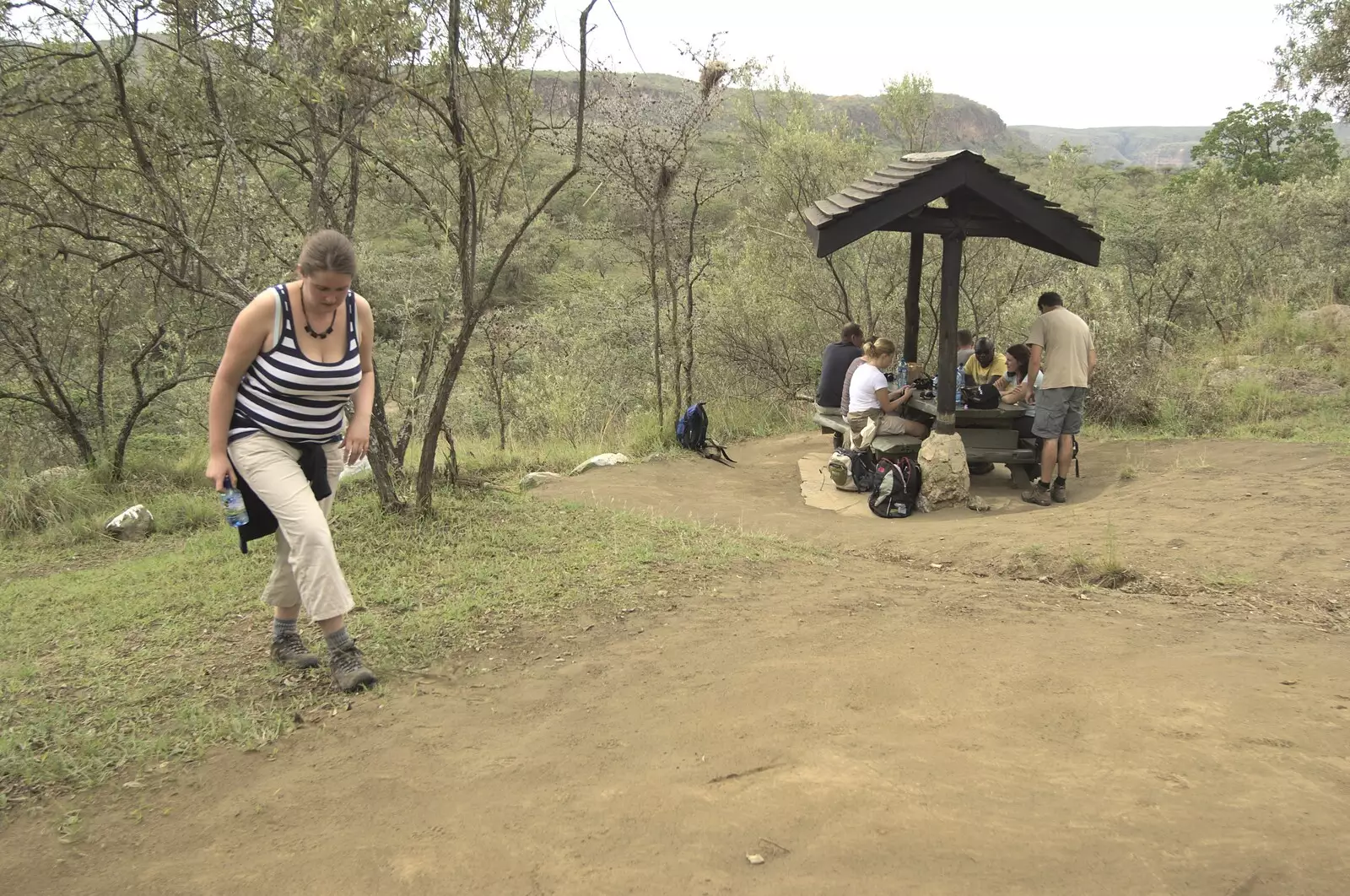 Isobel by a picnic spot, from Narok to Naivasha and Hell's Gate National Park, Kenya, Africa - 5th November 2010