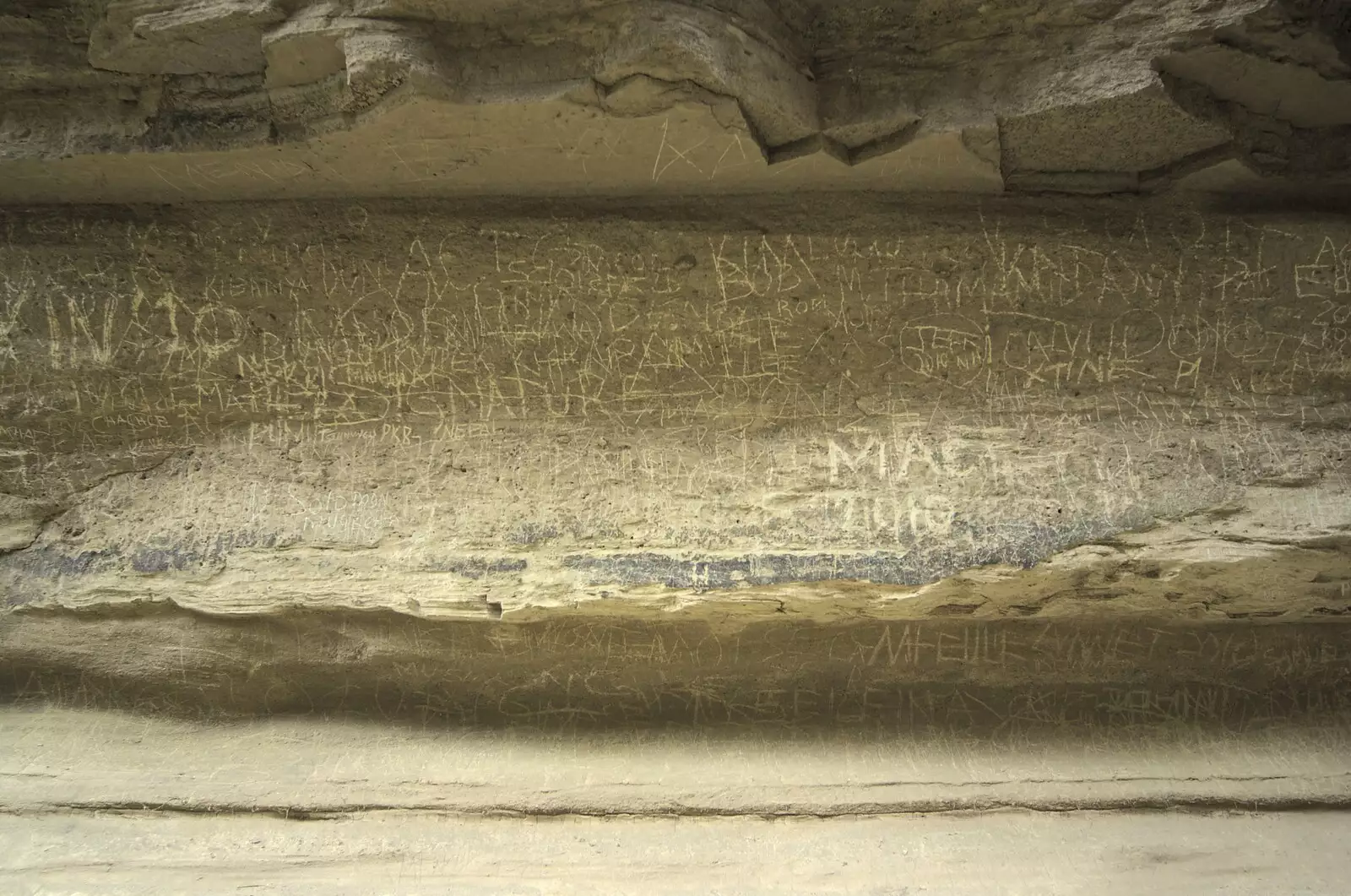 Years of graffiti carved in to the sandstone, from Narok to Naivasha and Hell's Gate National Park, Kenya, Africa - 5th November 2010