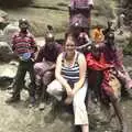 Isobel pauses with a group of school children, Narok to Naivasha and Hell's Gate National Park, Kenya, Africa - 5th November 2010