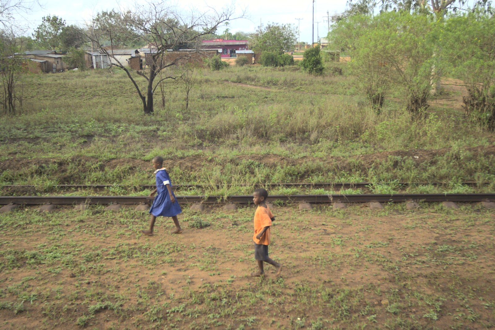 Long Train (not) Runnin': Tiwi Beach, Mombasa, Kenya - 7th November 2010: Kids run alongside the train