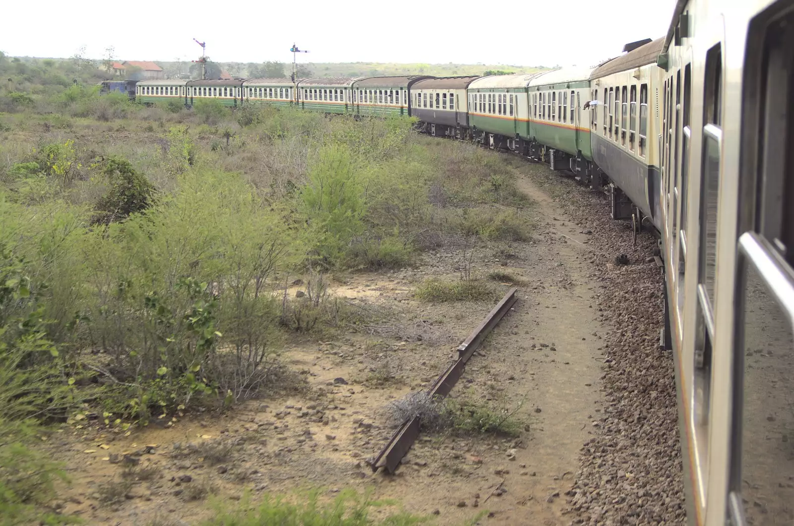 The ramshackle train rumbles through the countryside, from Long Train (not) Runnin': Tiwi Beach, Mombasa, Kenya - 7th November 2010