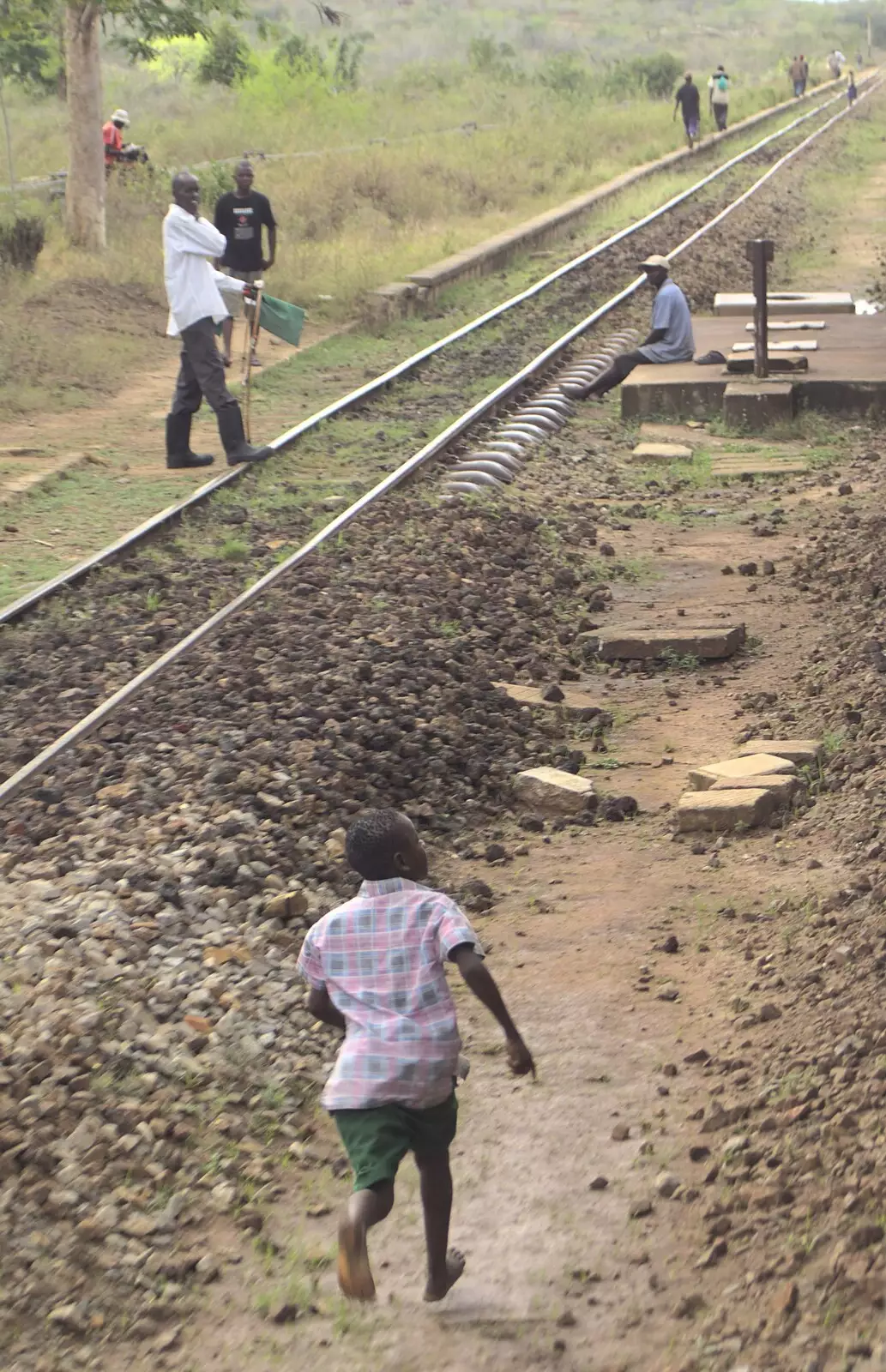 A small boy desperately runs after the train, from Long Train (not) Runnin': Tiwi Beach, Mombasa, Kenya - 7th November 2010